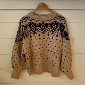 Fair Isle print crew neck sweater